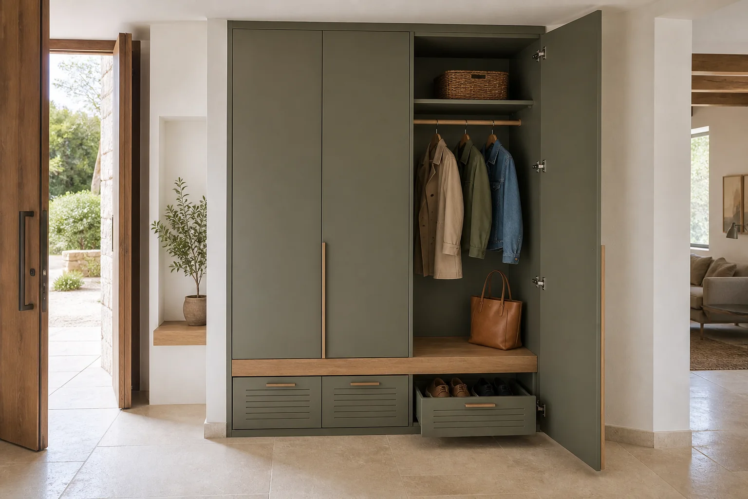 Armarios con puertas abatibles para puerta alta en Jávea / Xàbia