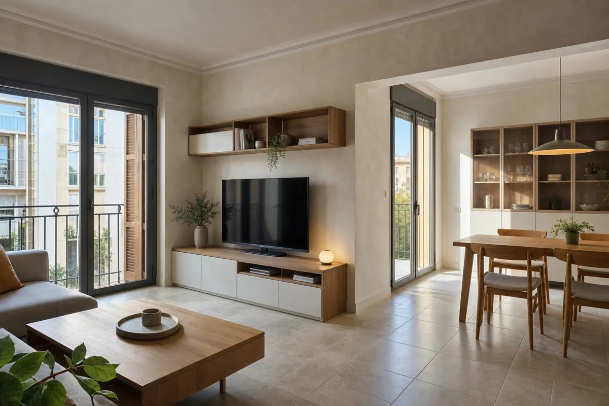 Visualización orientativa de muebles de salón a medida en Jávea / Xàbia