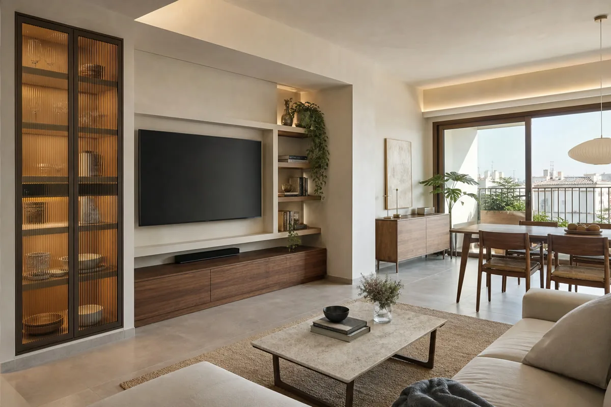 Mueble de comedor a medida de estilo mediterráneo